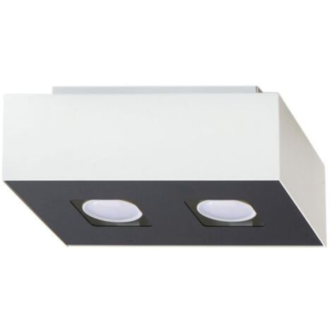 Lámparas de techo Mono blanco negro acero 2xGU10  24cm Sollux