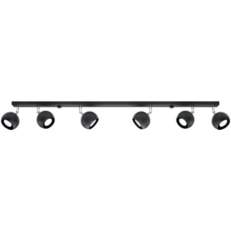 Lámparas de techo Oculare negro acero 6xGU10  118cm Sollux