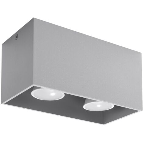 Lámparas de techo Quad gris aluminio 2xGU10  20cm Sollux