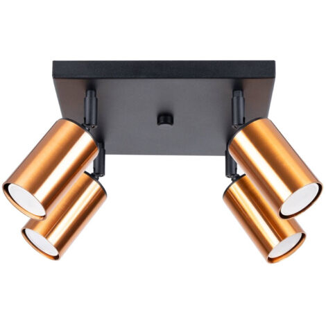 Lámparas de techo Winx negro/cobre acero 4xGU10  25cm Sollux