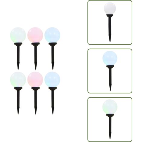 Lámparas decorativas - vidaXL Lámparas solares esféricas de exterior 6 uds LED RGB 20 cm - Lámparas de jardín