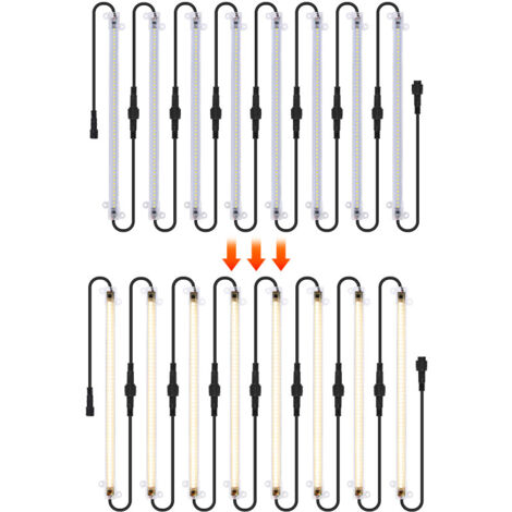 Lámparas LED de cultivo para plantas de interior, espectro completo, 30 cm (12 pulgadas), 2,7 W, listas para usar, ideales para plántulas, hortalizas, flores y suculentas. Paquete de 8 unidades.