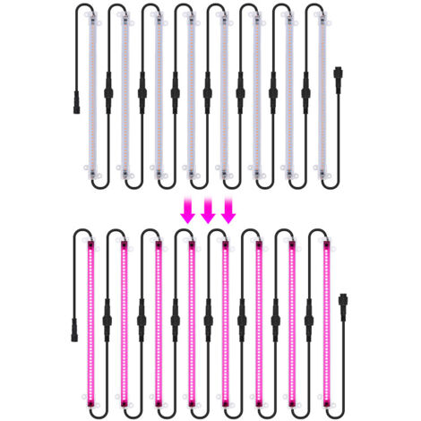 Lámparas LED de cultivo para plantas de interior, espectro completo, 30 cm (12 pulgadas), 2,7 W, listas para usar, ideales para plántulas, hortalizas, flores y suculentas. Paquete de 8 unidades.