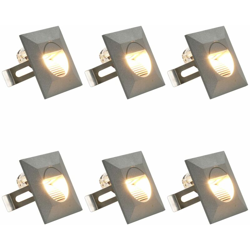 

Lámparas LED de pared de jardín 6 unidades cuadrada plateada 5W