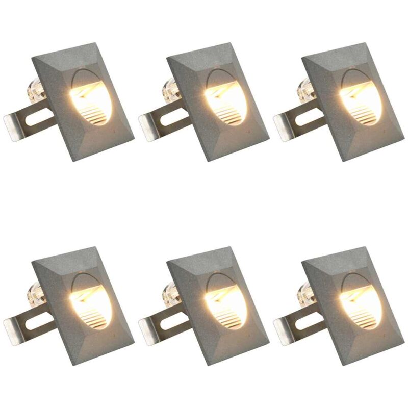 

vidaXL Lámparas LED de pared de jardín 6 unidades cuadrada plateada 5W - Blanco