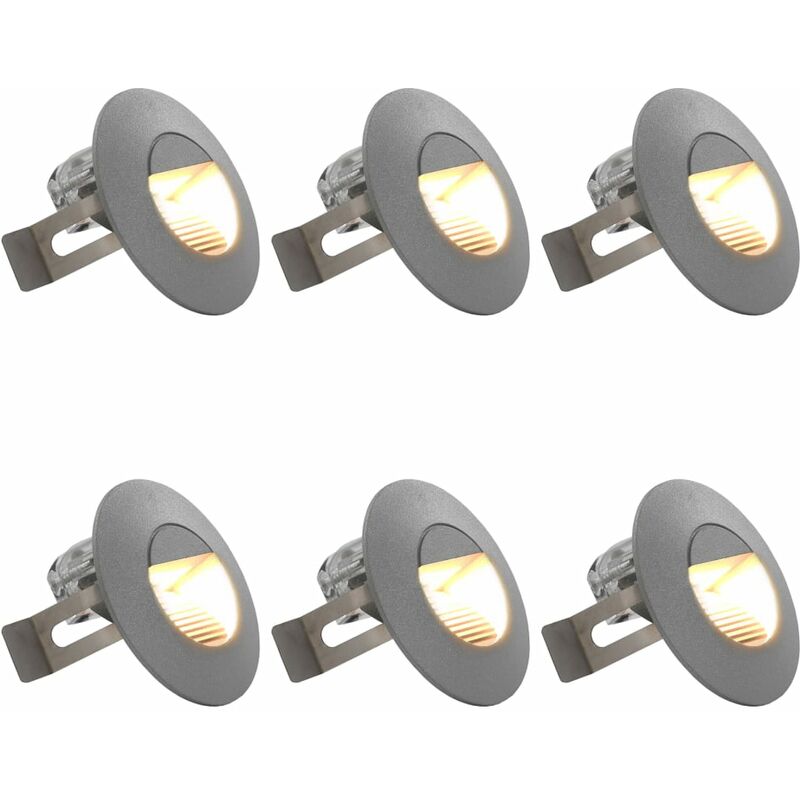 

Lámparas LED de pared para jardín 6 uds. redonda plateada 5 W