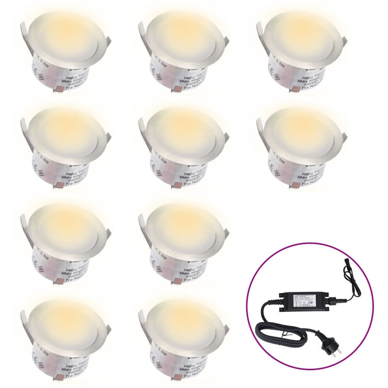 

Lamparas LED de suelo 10 unidades blanco calido