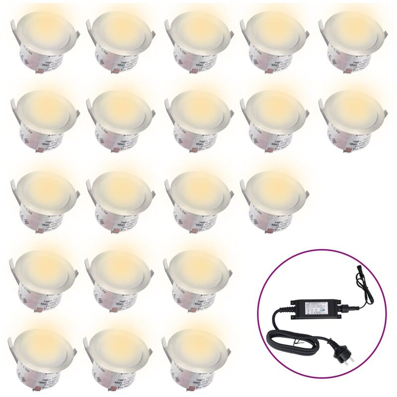 

Lámparas LED de suelo 20 unidades blanco cálido