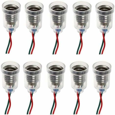 Lámparas LED E10 con base de rosca de vela pequeña, soporte de bombillas con portalámparas con enchufe de cable para experimentos en casa, accesorios de luz de prueba de circuito eléctrico de 20 cm
