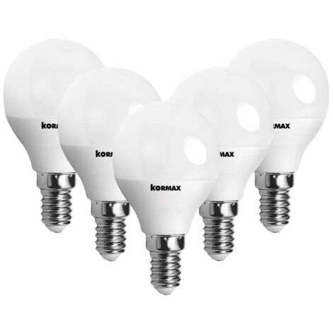 LAMPARAS LED G45 7W E14 LUZ CALIDA ESFERICA ECORAEE 0,11 INC. PACK 5