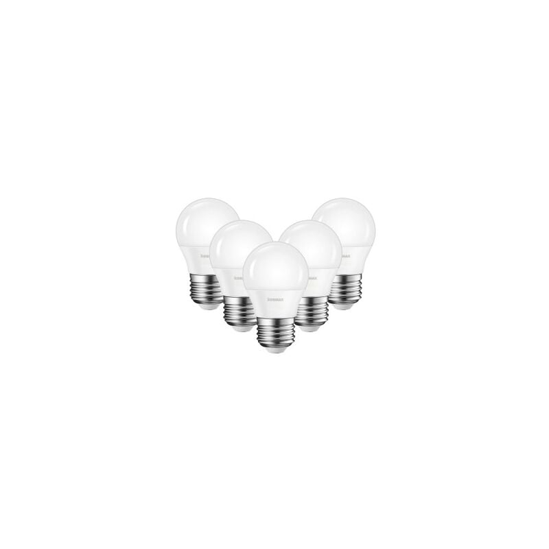 

Pack 5 lamparas led g45-7w e27 lfria esferica