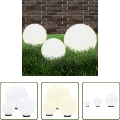Lámparas LED - Juego de lámparas de bola LED 3 pzas esféricas 20/30/40 cm PMMA