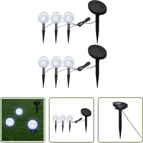 Lámparas LED -  Lámparas de jardín LED con anclajes y paneles solares 6 uds