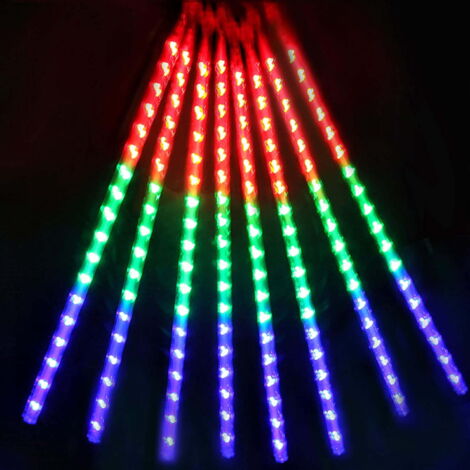 LÁMPARAS LED METEOR 8 ICICLIPS 30 CM - LLUVIA DE METEORITOS MULTICOLOR CON EFECTO DE LUZ CAYENDO
