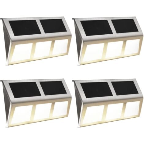Lámparas solares 4 uds luces LED blanco cálido