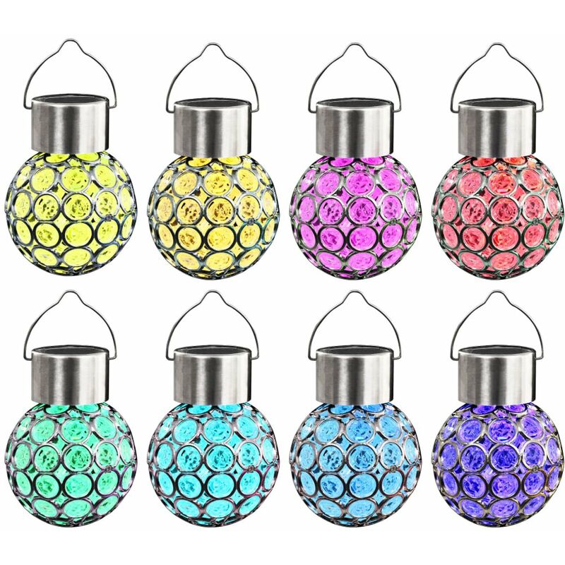 

Lamparas solares colgantes 8 unidades LED RGB