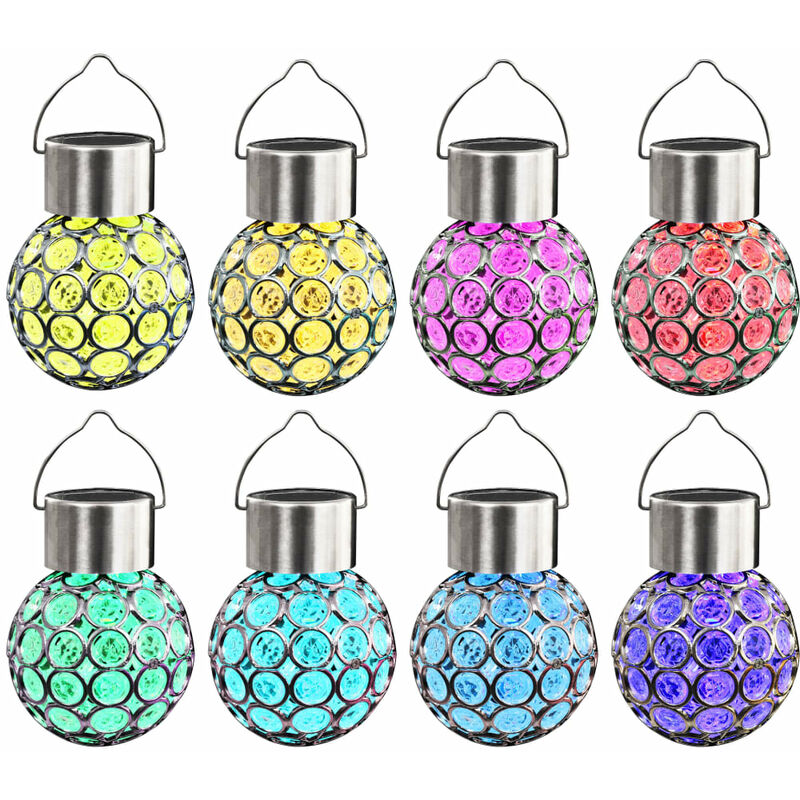 

Lámparas solares colgantes 8 unidades LED RGB - Blanco - Vidaxl
