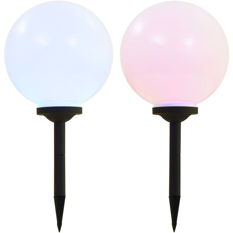 

Lámparas solares de exterior 2 unidades esféricas 30 cm RGB