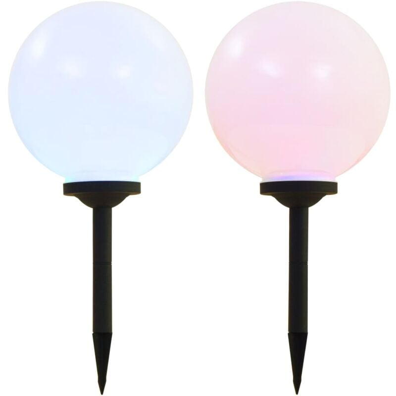 

Lámparas solares de exterior 2 unidades esféricas 30 cm RGB - Blanco - Vidaxl