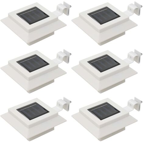 vidaXL 1/12/6x Lámparas Solares LED Exterior Cuadradas 12 cm Luz Blanco/Negro