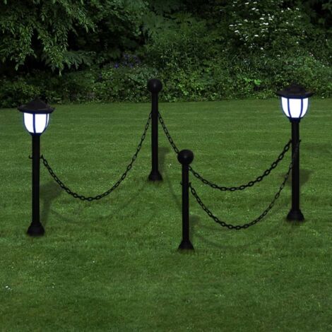 Lámparas solares de jardín con valla de cadena vidaXL