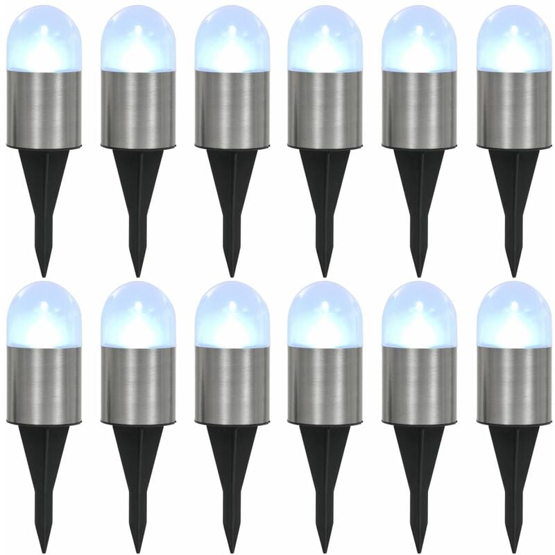 

Lamparas solares de suelo 12 uds luces LED blancas