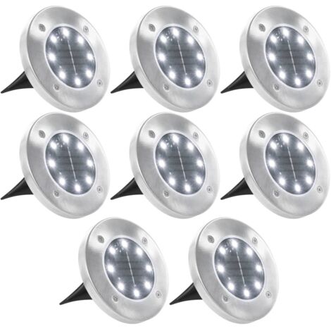 vidaXL 1/8x Lámparas Solares de Suelo LED Luz Farol Jardín Patio Multicolor