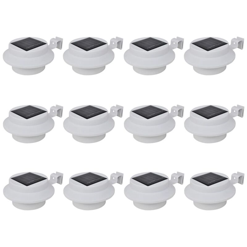 

Lamparas solares de valla de jardin LED 12 unidades blancas