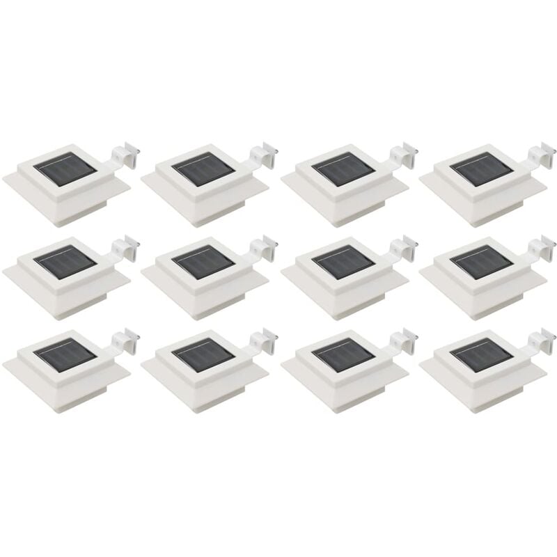 

Lamparas solares LED de exterior 12 uds. cuadradas 12 cm blanco