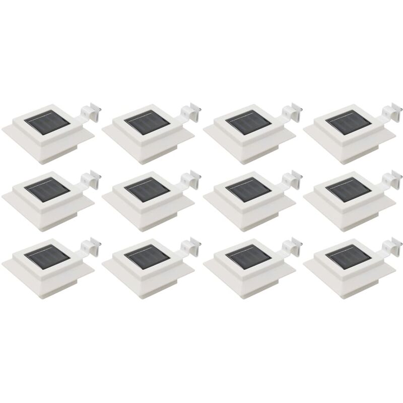 

Lámparas solares LED de exterior 12 uds. cuadradas 12 cm blanco