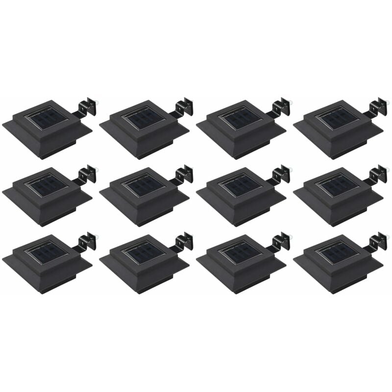 

Lamparas solares LED de exterior 12 uds. cuadradas 12 cm negro