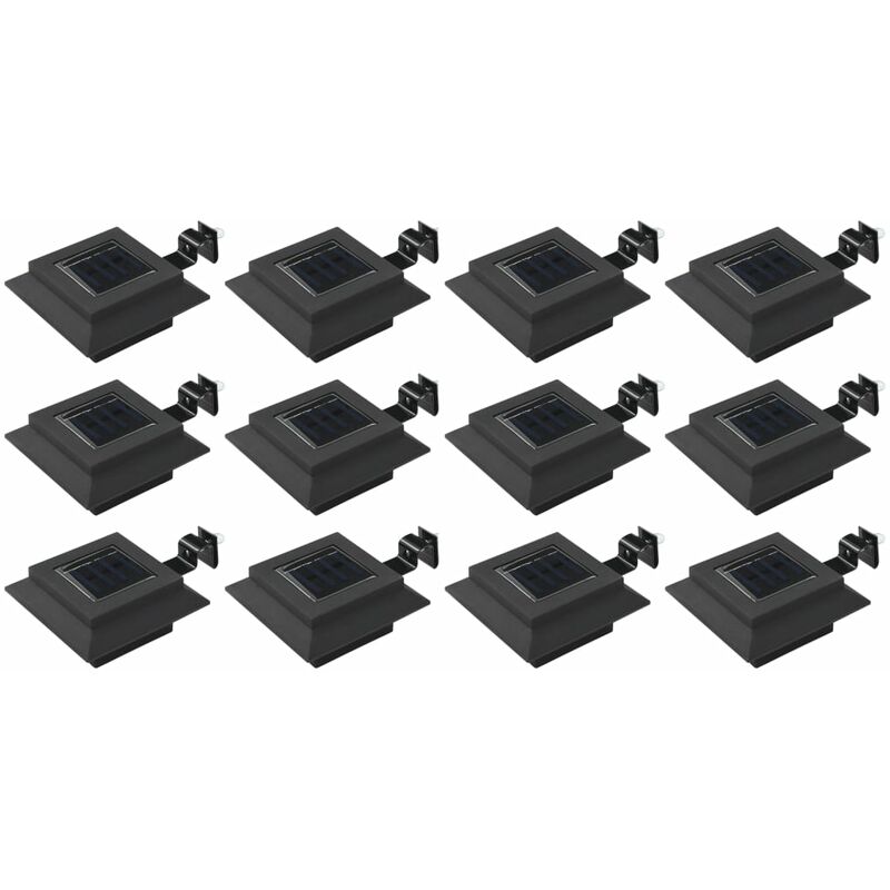 

Lámparas solares LED de exterior 12 uds. cuadradas 12 cm negro