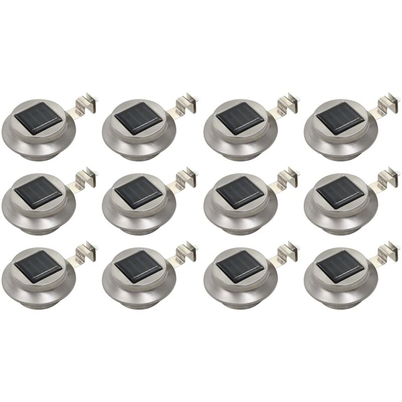 

Lámparas solares LED de exterior 12 uds. redondas 12 cm blanco