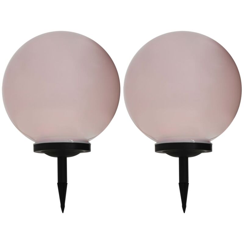 

vidaXL Lámparas solares LED de exterior 2 unidades esféricas 40 cm RGB - Blanco