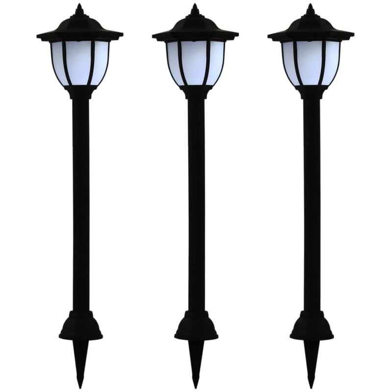 

Lamparas solares LED de exterior 3 unidades negro