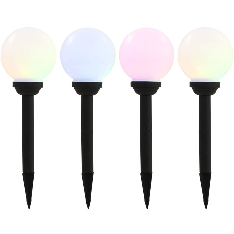 

Lamparas solares LED de exterior 4 unidades esfericas 15 cm RGB