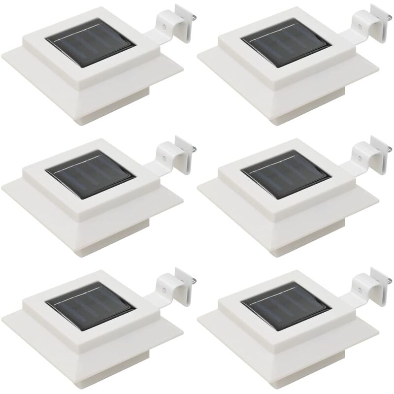 

Lámparas solares LED de exterior 6 uds cuadradas 12 cm blanco