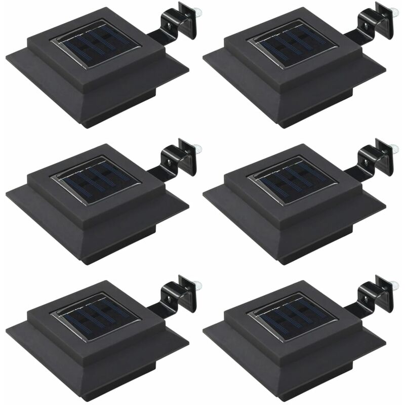 

Lamparas solares LED de exterior 6 uds cuadradas 12 cm negro