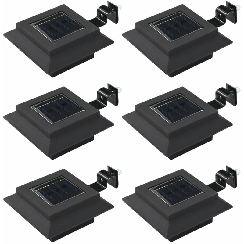 

Lámparas solares LED de exterior 6 uds cuadradas 12 cm negro