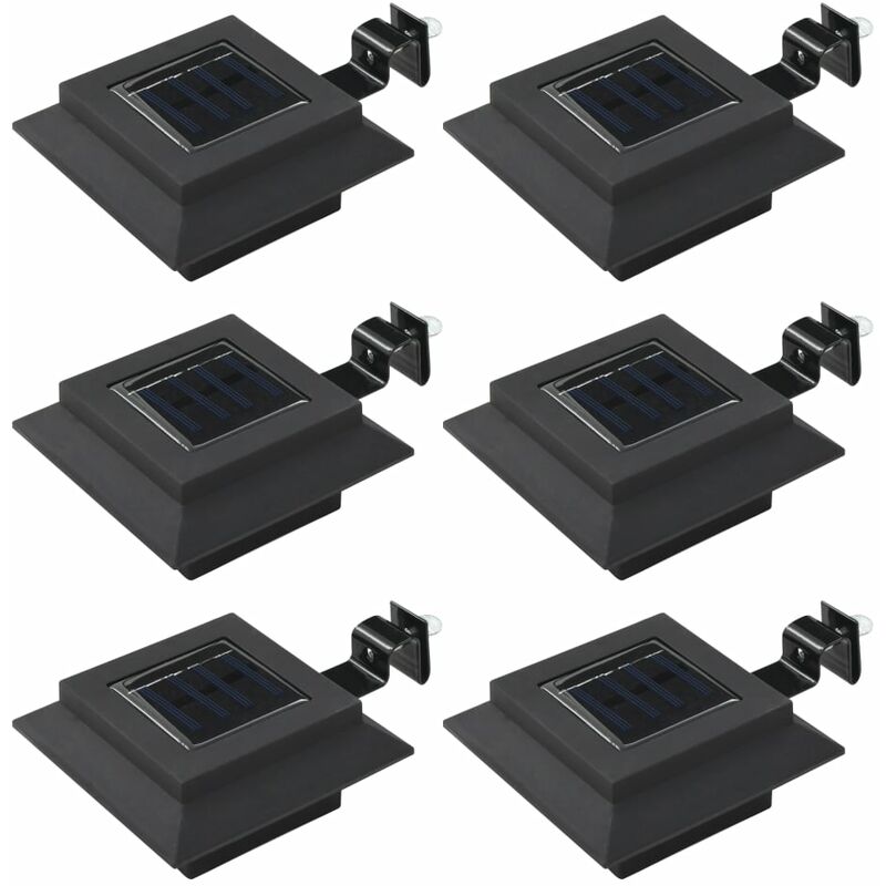

Lámparas solares LED de exterior 6 uds cuadradas 12 cm negro