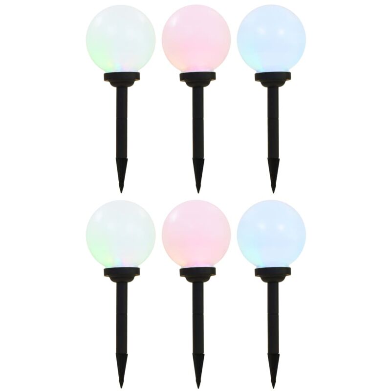 

Lámparas solares LED de exterior 6 unidades esféricas 20 cm RGB - Blanco - Vidaxl