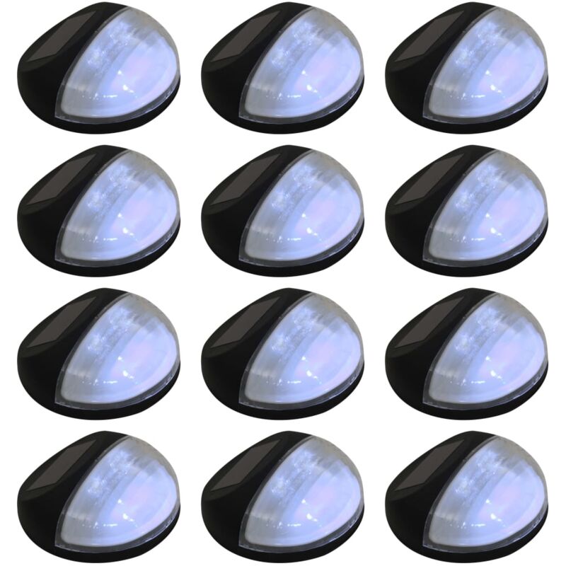 

vidaXL Lámparas solares LED de pared exterior redonda 12 uds negro - Negro