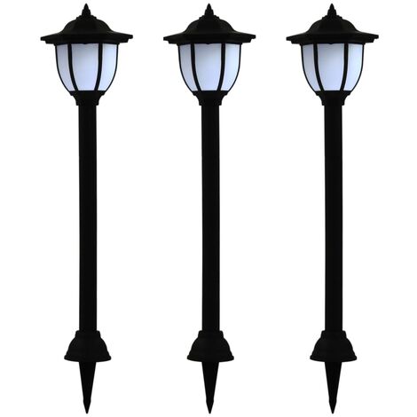 Lámparas solares LED exterior 3 uds negro vidaXL