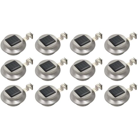 Lámparas solares redondas de exterior 12 uds LED 12 cm vidaXL
