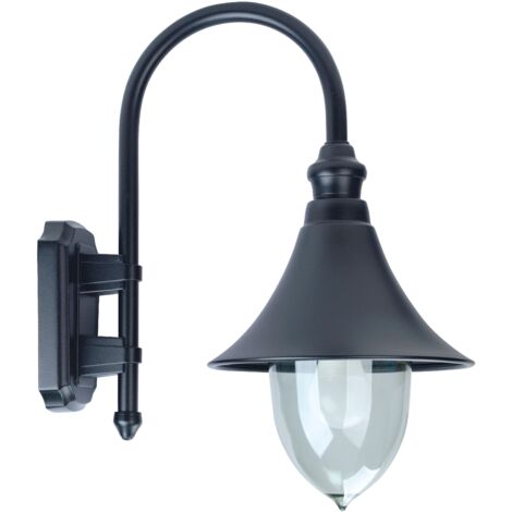LAMPARO Applique Mur Ext. IP44 IK07 noir E27 100W max. Lpe non incl. ARIC 3081