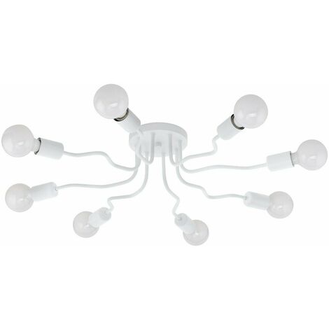 Lampdario da Soffitto Plafoniera Lampada 8 Luci E27 Bianco Orazio Plafone EGLO