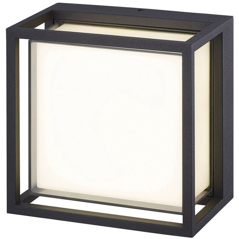 Inspired Mantra Fusion Chamonix Plafonnier/Applique Chamonix Carré, led 9W, 3000K, 725lm, IP65, Anthracite, Garantie 3 ans