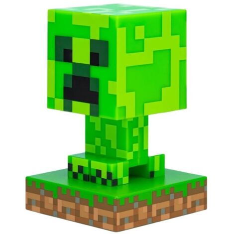 Lampe 3D Minecraft Creeper - Lampe de Nuit - 12 cm de Haut, Fonctionne sur Piles, Décor de Chambre pour Gamers, Vert