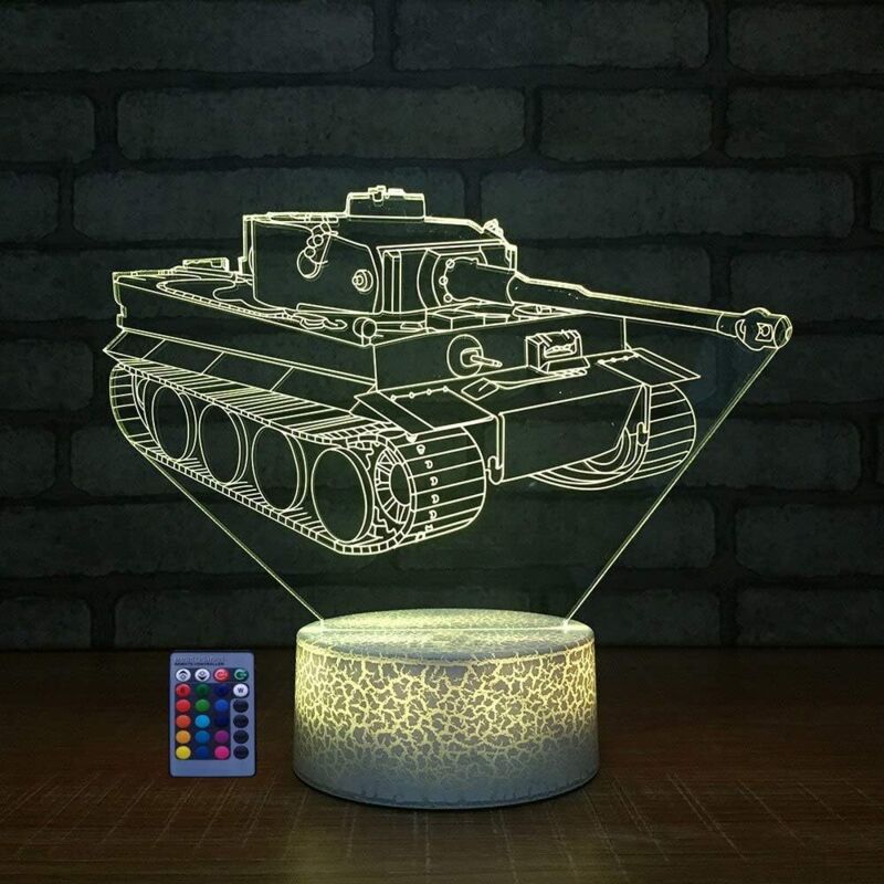 Lampe 3D réservoir nuit, art déco, 7/16 couleurs, télécommande, USB, veilleuse enfants/cadeau.