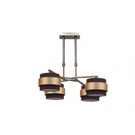 Lampe 4X Bremen Cuir/Marron-Or 4xE14 (4075x60x60cm)